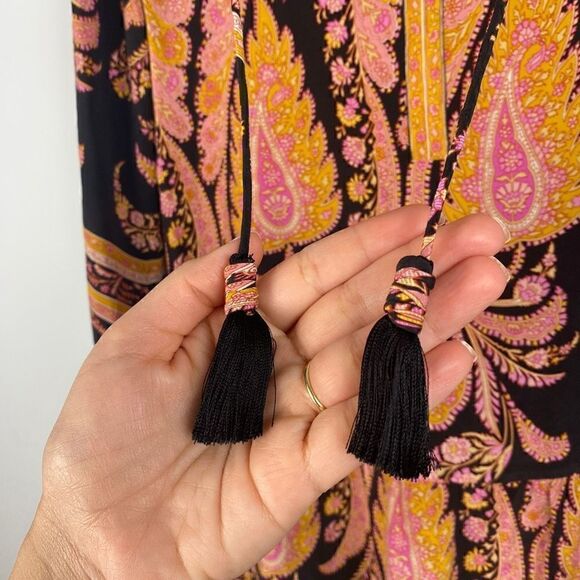 CALYPSO ST BARTH PAISLEY Printed 100% SILK MINI DRESS XS - Picture 11 of 12